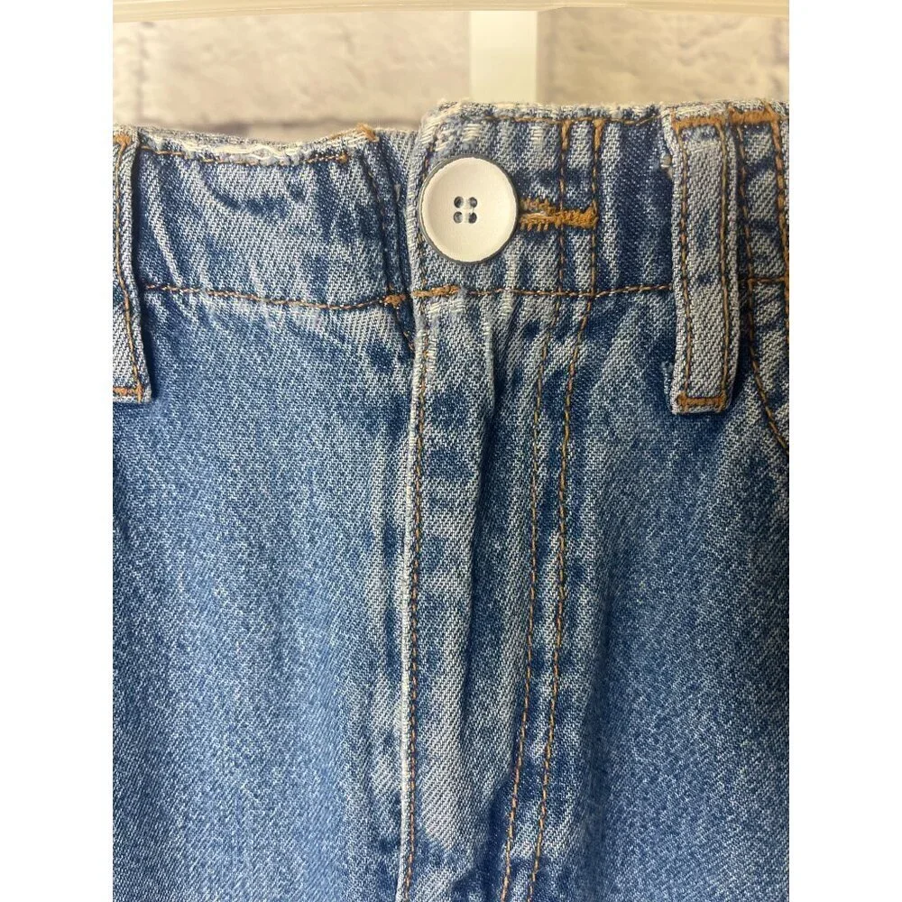 Free People Wide Leg Jeans Raw Hem Ladies Size 8 High Waist